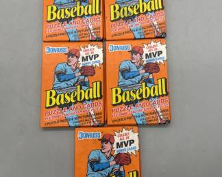 6- Sealed Donruss Baseball 1990 Puzzle/Card Packs