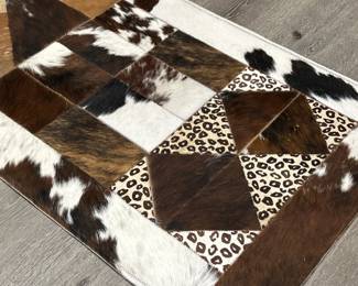 Patchwork Cowhide Rug Runner is 24 x 96.5in