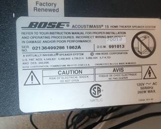 Bose accoustimass 15 system