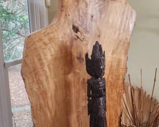 Large finished Slab ART - finished  - Redwood slab 92" x 48" x 2.125"km