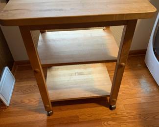 William Sonoma Butcher Block Rolling Cart
