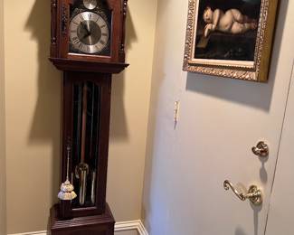 Emperor grandfather clock, oil painting