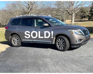 SOLD! 2013 Nissan Pathfinder - one owner, 171,000 miles, kept in garage w/regular maintenance. Available for pre-sale after 1/18.