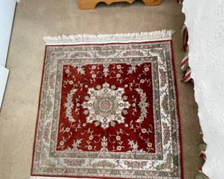 Red medallion Turkish cotton on cotton rug with original receipt from 2004 