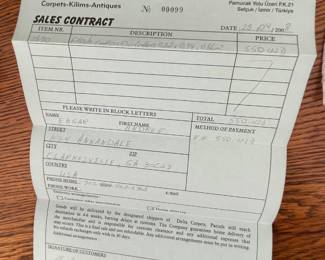 Red medallion Turkish cotton on cotton rug with original receipt from 2004 