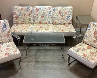 VTG. MEADOWCRAFT STYLE WROUGHT IRON PATIO SET NO SHIPPING PICKUP ONLY