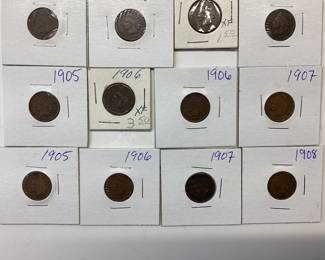 INDIAN HEAD CENT COLLECTION FROM 1864 TO 1909 BOOK NOT COMPLETE