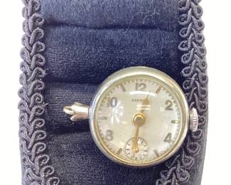 VINTAGE HARMAN 7 JEWEL PENDANT WATCH WATCH RUNS BUT MISSING SECONDS HAND