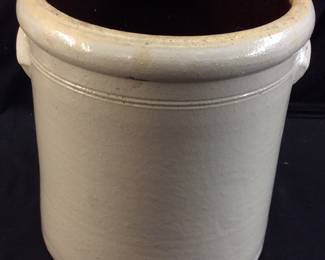 VINTAGE 3 GALLON SALT GLAZED STONEWARE CROCK