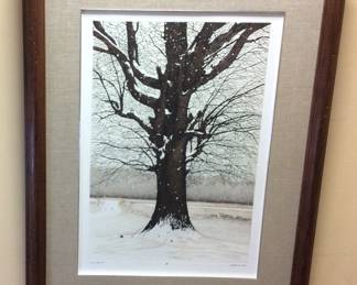 ARTIST PROOF BOB TIMBERLAKE SNOW WORLD PRINT, 34in by 26in FRAMED NO SHIPPING PICKUP ONLY