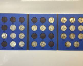 BENJAMIN FRANKLIN HALF DOLLAR COLLECTORS BOOK 24 HALF DOLLARS 1949 TO 1963