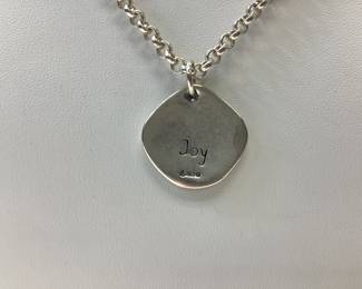 DESIGNER CAROLYN POLLACK RELIOS COLLECTION JOY STERLING SILVER NECKLACE LENGTH 18 INCHES WITH A ZEBRA STRIPED PENDENT 31.64 TOTAL GRAMS
