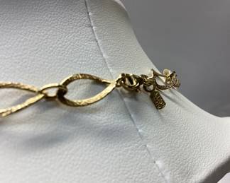 GOLD OVER STERLING SILVER TRIPLE STRAND NECKLACE 9.12 GRAMS 18 INCHES LONG