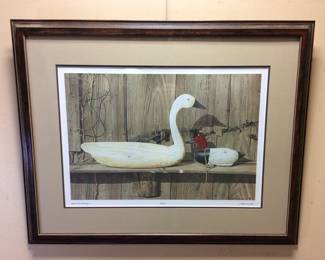 BOB TIMBERLAKE SIGNED #809/1000 KNOTTS ISLAND DECOYS FRAMED 33in by 27in NO SHIPPING PICKUP ONLY