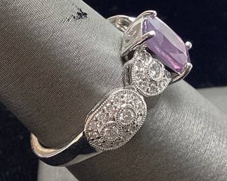 PLATINUM SAPPHIRE & DIAMOND RING, SIZE 7, EXTREMELY RARE G.I.A. CERTIFIED NO HEAT KASHMIR SAPPHIRE, 1.81ct SAPPHIRE, 0.39cts DIAMONDS, 5.5g TOTAL WEIGHT, AIGL APPRAISAL $12,857.00