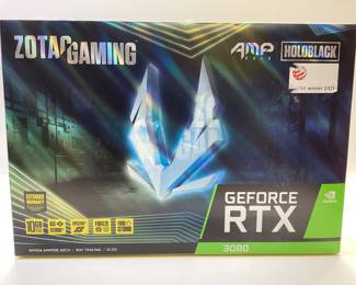 NVIDIA GEFORCE RTX 3080 PC CARD 10GB 320BIT GDDR6X OPEN BOX NEVER INSTALLED RTX 3080 ZOTAC AMP HOLOGRAM EDITION GAMING VIDEO CARD