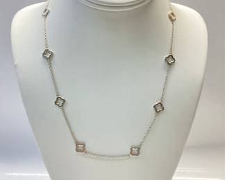 DESIGNER HEIDI KLUM STERLING SILVER CLOVER NECKLACE 6.70G GRAMS ADJUSTABLE LENGTH 16 TO 20 INCHES