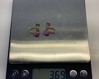 14k PINK STAR SAPPHIRE SCREWBACK EARRINGS 3.69g TREAT YOUR VALENTINES WITH THESE BEAUTIFUL PINK STAR SAPPHIRE EARRINGS