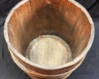 ANTIQUE WOOD FIRKIN SUGAR BUCKET NO SHIPPING PICKUP ONLY