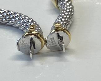 FOPE 18K TWO TONE CHAIN AND BRACELET 103.35 GRAMS MADE BY FOPE IN VINCENZA ITALY FROM THEIR PRIMA LINE. THIS ELEGANT FLEX’IT 18K WHITE AND YELLOW GOLD CHAIN AND BRACELET MAKES A BOLD STATEMENT ANY WHERE IN THE WORLD. THE CHAIN IS 17 3/4 INCHES WEIGHING 65.7 GRAMS AND BRACELET IS 8 1/4 INCHES WEIGHING 37.6 GRAMS. THESE PIECES CAN BE COMBINE AS AN EXTRA EXTRAVAGANT CHAIN OR AS TWO HEAD TURNING PIECES JEWELRY.