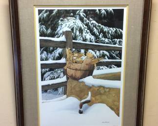 BOB TIMBERLAKE SIGNED #360/1000 FEED CORN PRINT, FRAMED, 33in by 25in NO SHIPPING PICKUP ONLY