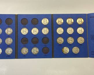 BENJAMIN FRANKLIN HALF DOLLAR COLLECTORS BOOK 24 HALF DOLLARS 1949 TO 1963