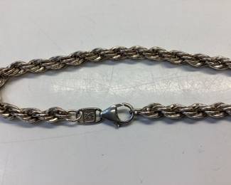 .999 SILVER ROPE BRACELET 14.61 GRAMS .999 SILVER ROPE BRACELET 14.61 GRAMS 8 INCHES LONG
