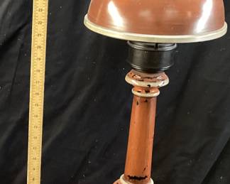 VINTAGE METAL ART DECO ELECTRIFIED DESK TOP LAMP