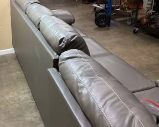 ASHLEY FURNITURE DONLEN 2-PIECE FAUX LEATHER GREY SECTIONAL NO SHIPPING PICKUP ONLY