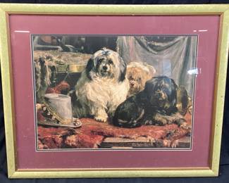 BELGIAN ARTIST CHARLES VAN DEN EYCKEN, CIRCUS ENTERTAINERS FRAMED PRINT NO SHIPPING PICKUP ONLY