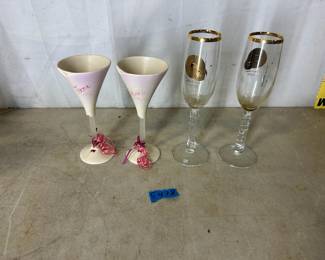 martini and champagne glasses