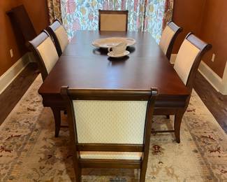 Dining set 6 chairs, 2 leaves 