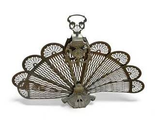 Brass Peacock Fireplace Screen