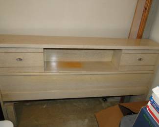 Mid Century Modern headboard, complete with rails, and footboard too