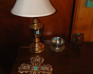 We also have a very nice selection of faith inspired items, and lots and lots of different lamps too