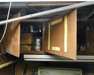 Coffee cans filled with bits and pieces