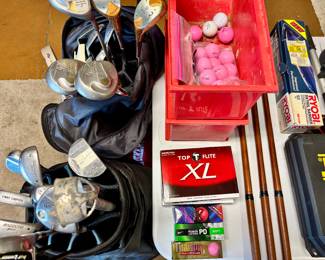 Yes, those are wooden clubs on the table.  Old school.