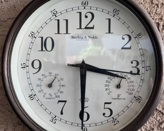 Sterling & Noble Clock and Temp