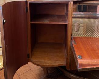 Beautility Art Deco 1930's-1940's Walnut Cocktail or Dry Bar Cabinet