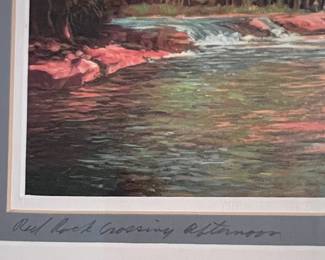 Art Orig Watercolor "Red Rock Crossing" by Erickson
