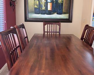 Dining Room Table w 6 Chairs, Large Art Canvas Framed
