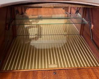 Beautility Art Deco 1930's-1940's Walnut Cocktail or Dry Bar Cabinet