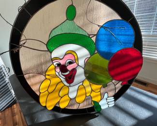 Stained glass clown