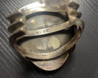 Vintage Navajo Sterling Turquoise Cuff Bracelet-signed