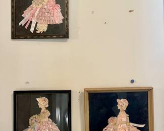 1930’s Framed Ribbon Paper Dolls