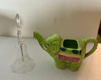 Etched Clear Crystal  Glass Bell