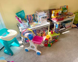 Toys for the grandkids visits:puzzles, games, books