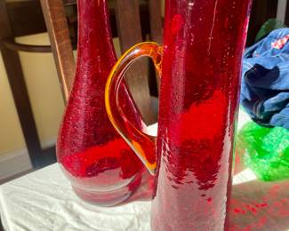 Beautiful crackle glass art pieces