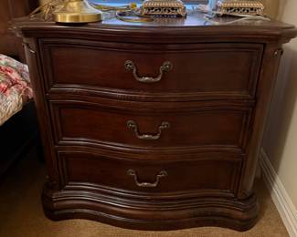 Dark wood , small dresser, used as a nightstand 