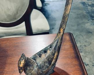 Japanese iron bird incense burner 